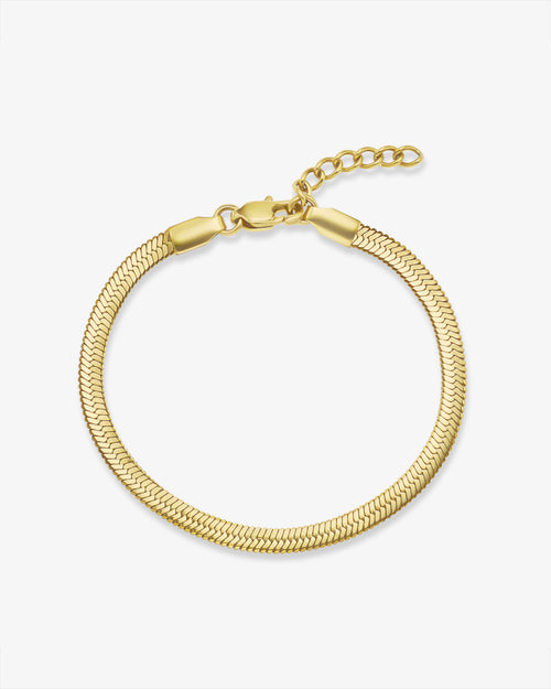 Bone Bracelet waterproof herringbone bracelet in gold