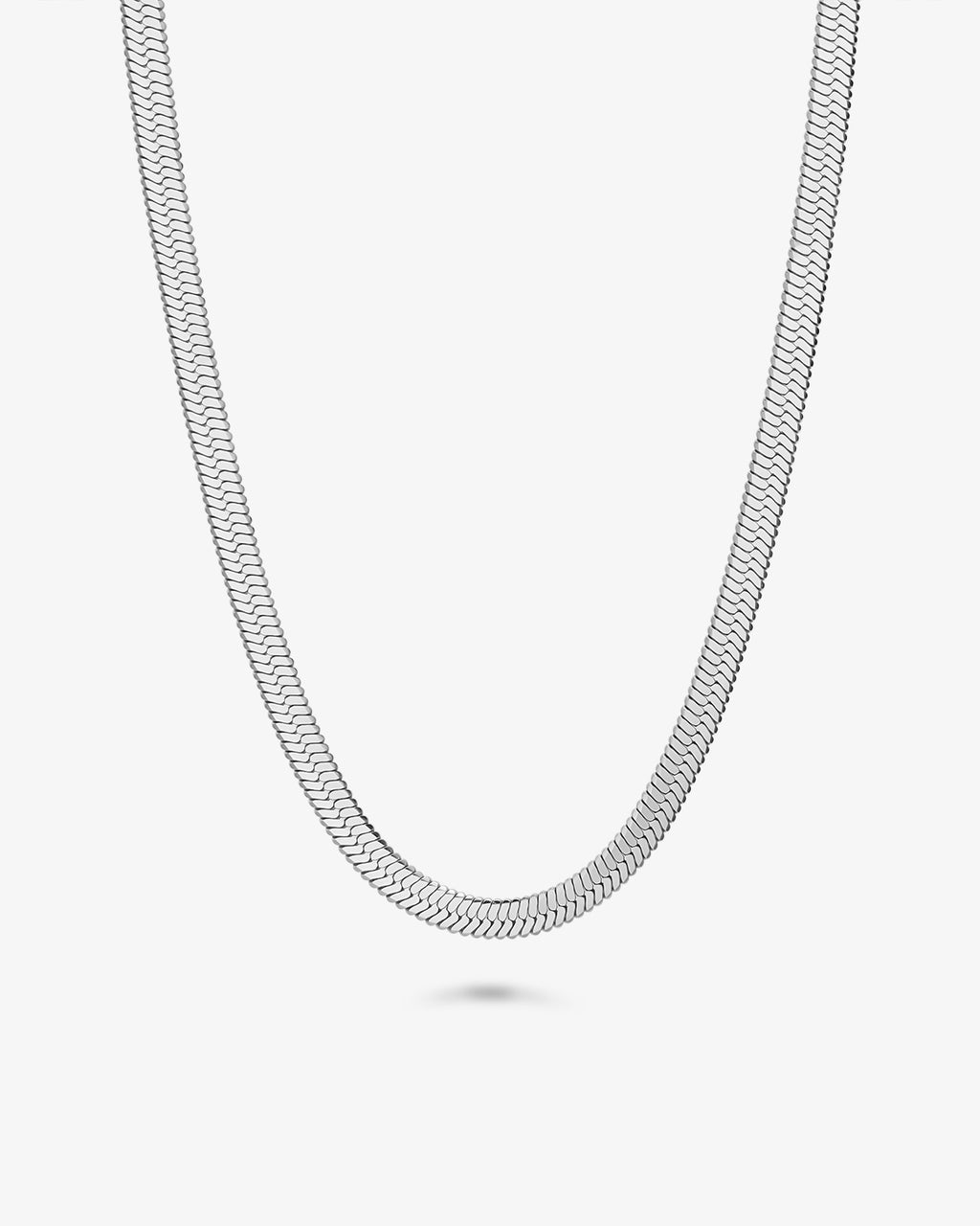 Bone Chain waterproof herringbone necklace in silver