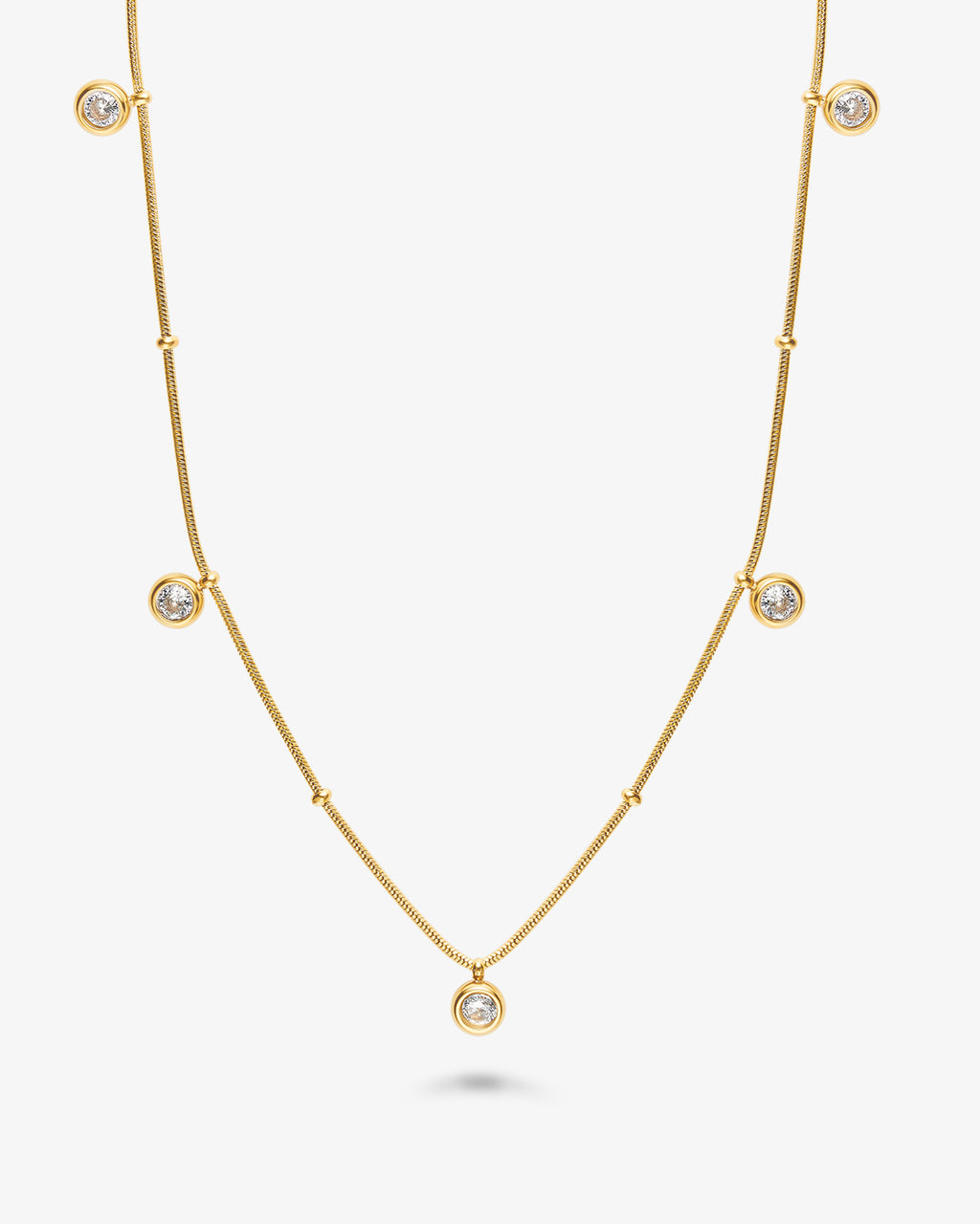 Dot Necklace dainty waterproof necklace in gold