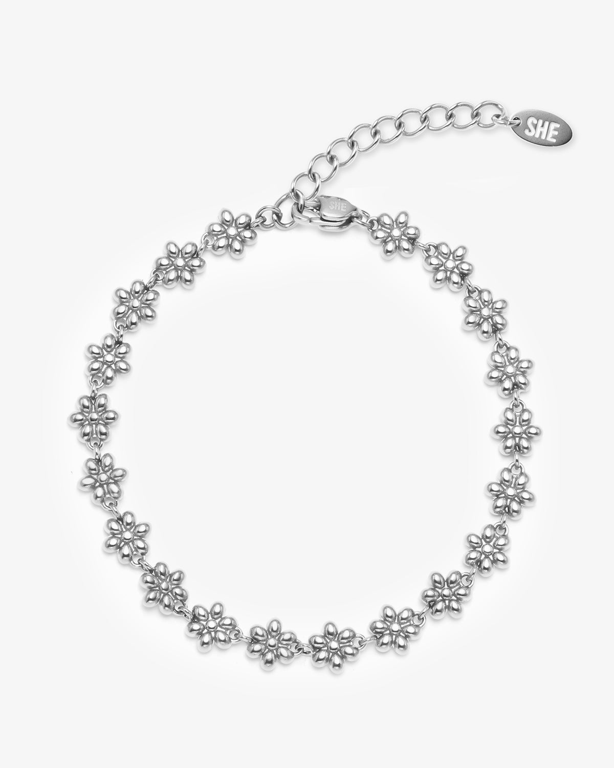 Flower Bracelet vannbestandig armbånd med blomster i sølv