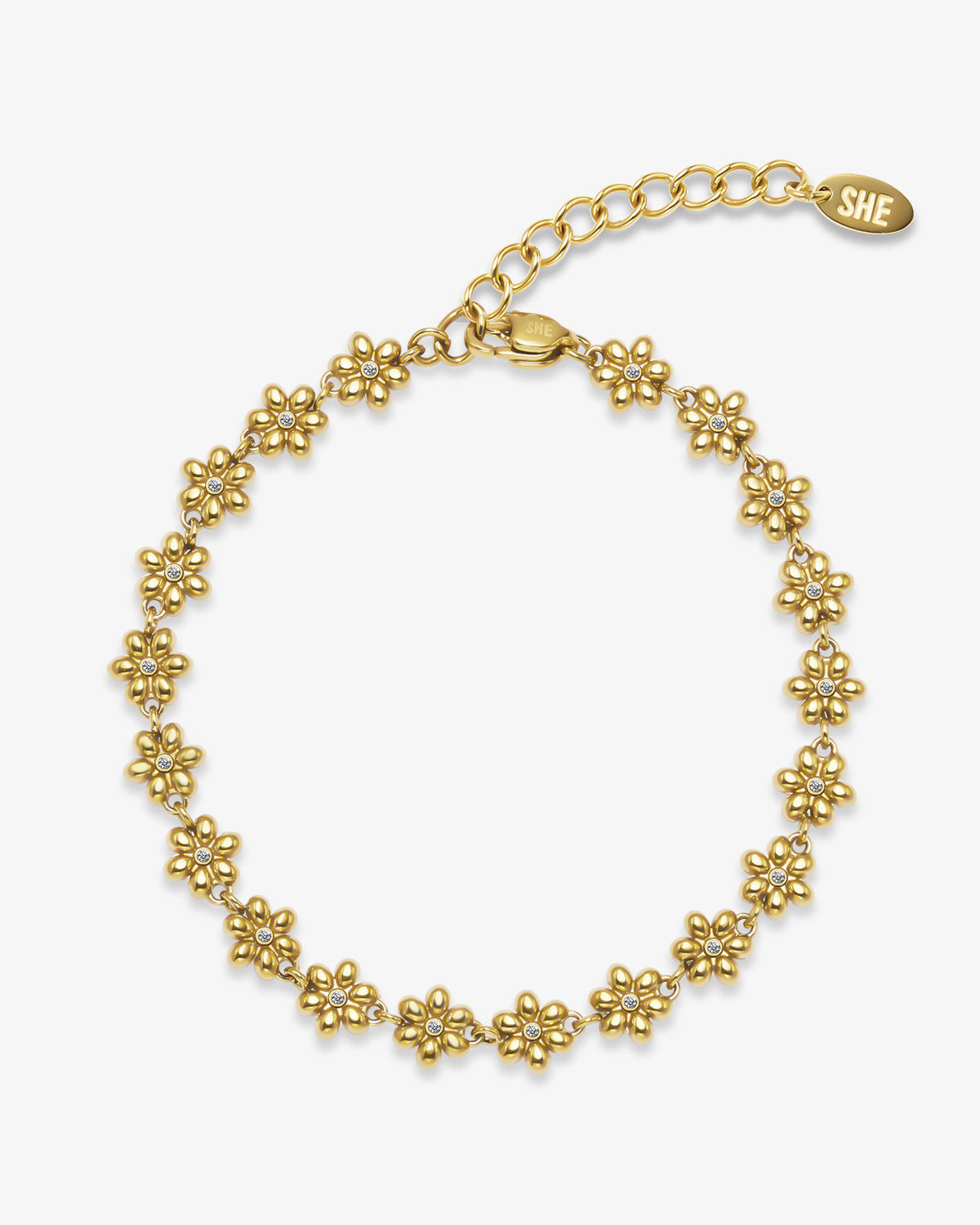 Flower Bracelet vannbestandig armbånd med blomster i gull