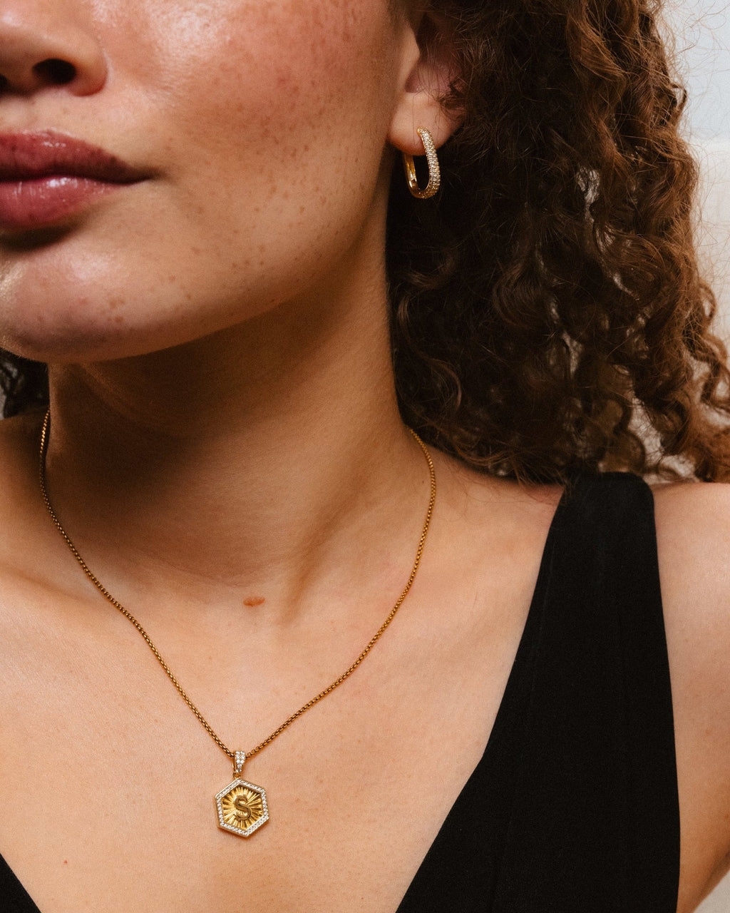 Petite Diamond Edge Hoops