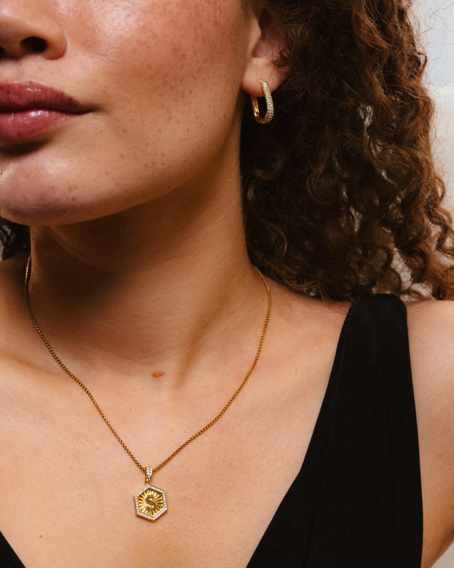 Petite Diamond Edge Hoops