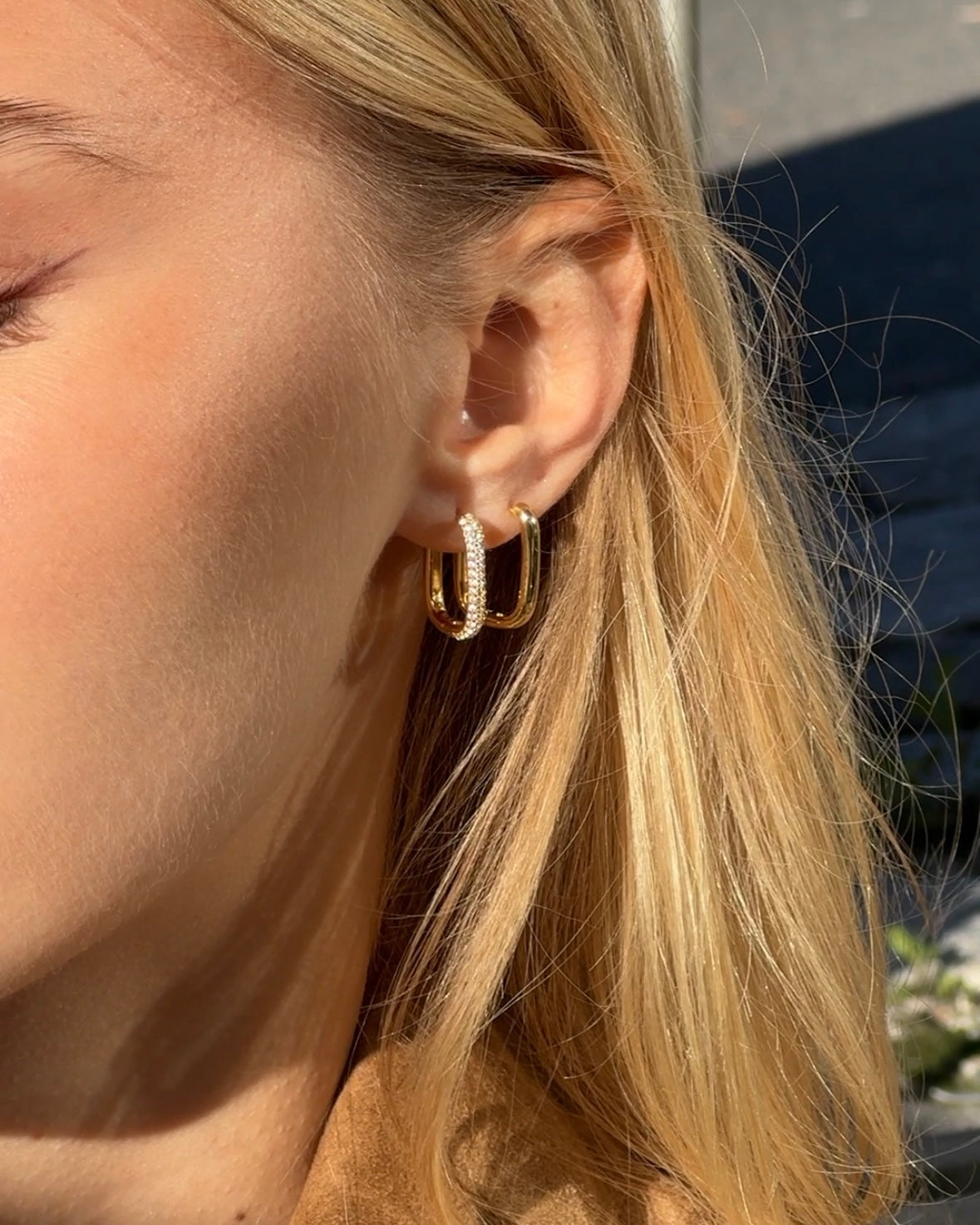 Petite Diamond Edge Hoops