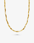 Twisted Bone Chain waterproof twisted necklace in gold