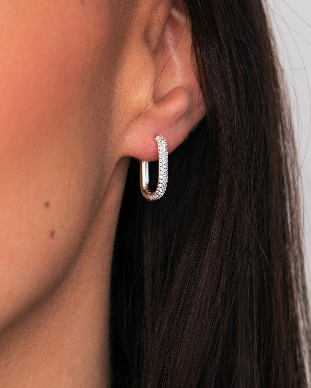 Petite Diamond Edge Hoops