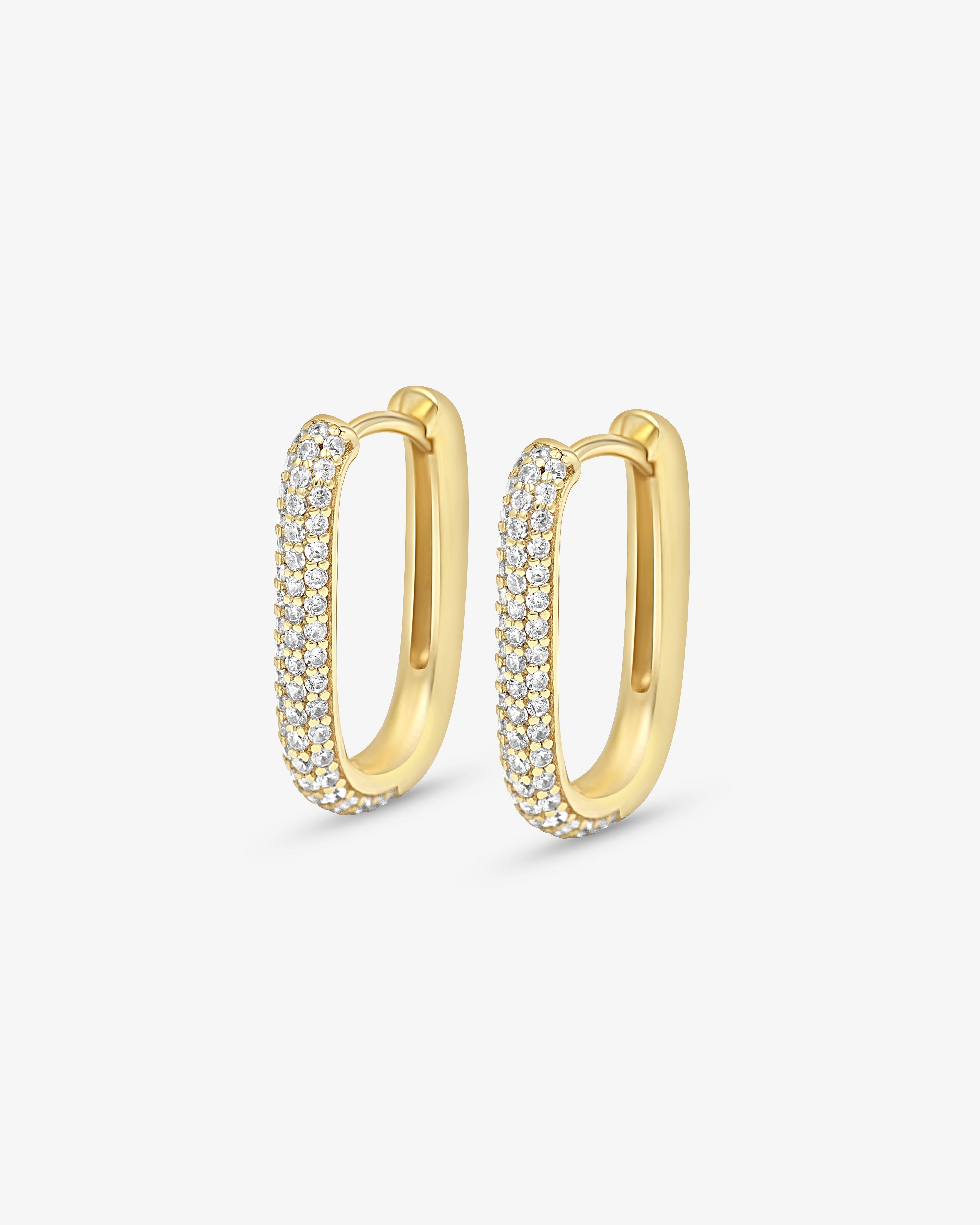 Petite Diamond Edge Hoops